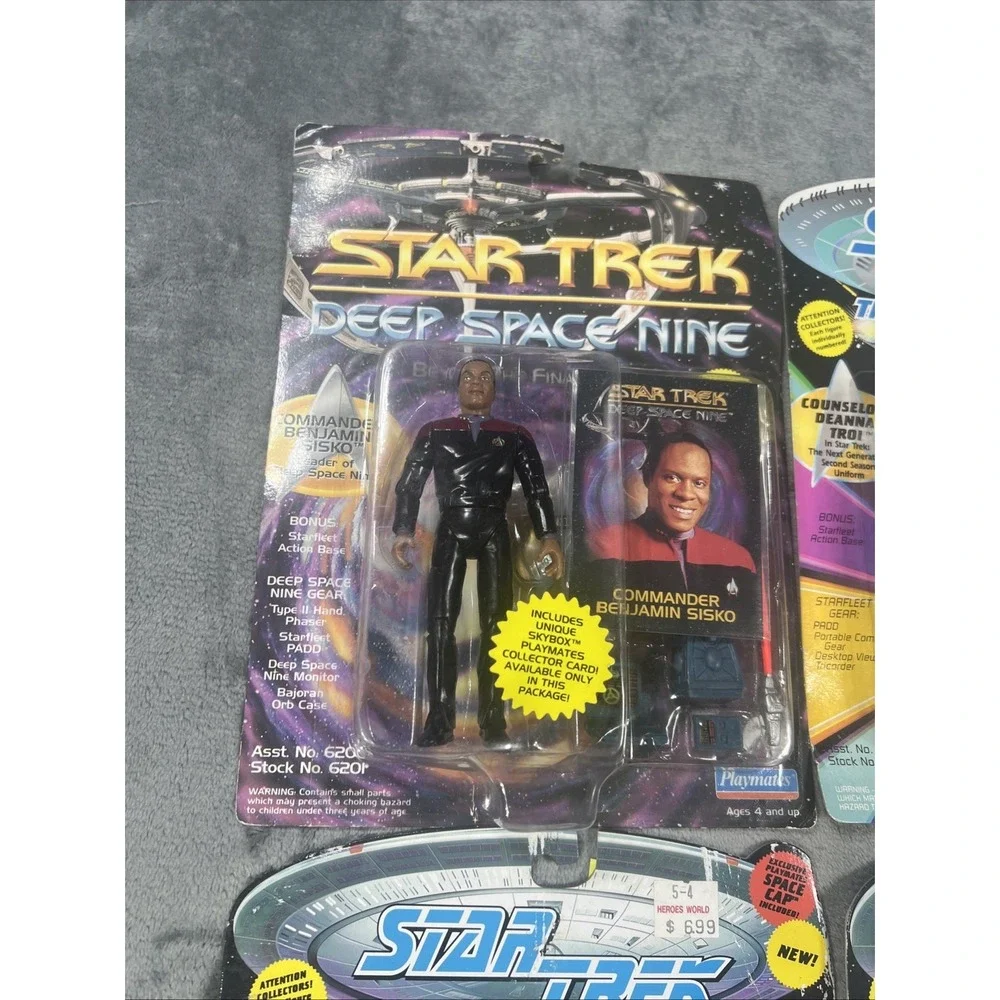 Vintage Star Trek DS9 Picard Data Sisko Deanna Lot Of 4 Action Figure Playmates